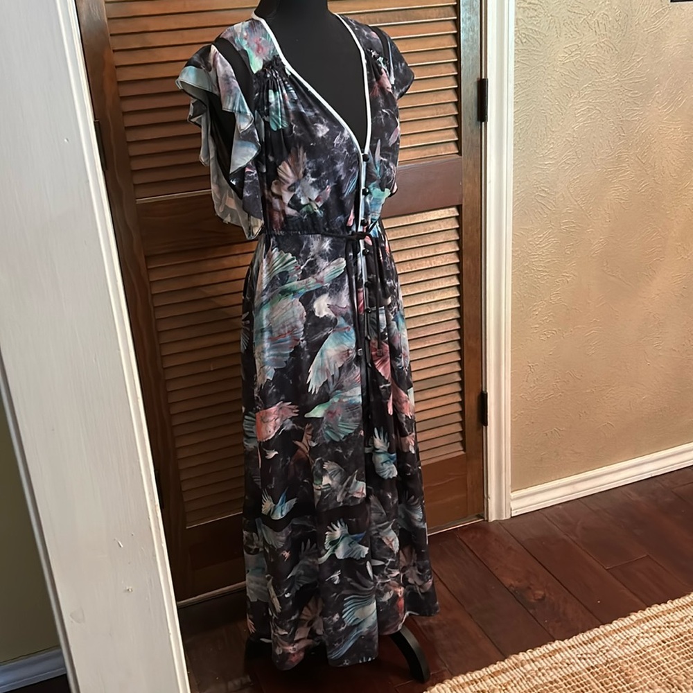 Hunter Bell New York Bird Print Maxi Dress